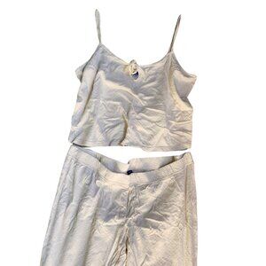 Old Navy 2 piece Cream Spaghetti Strap Tank Top and Pants Pajama Set